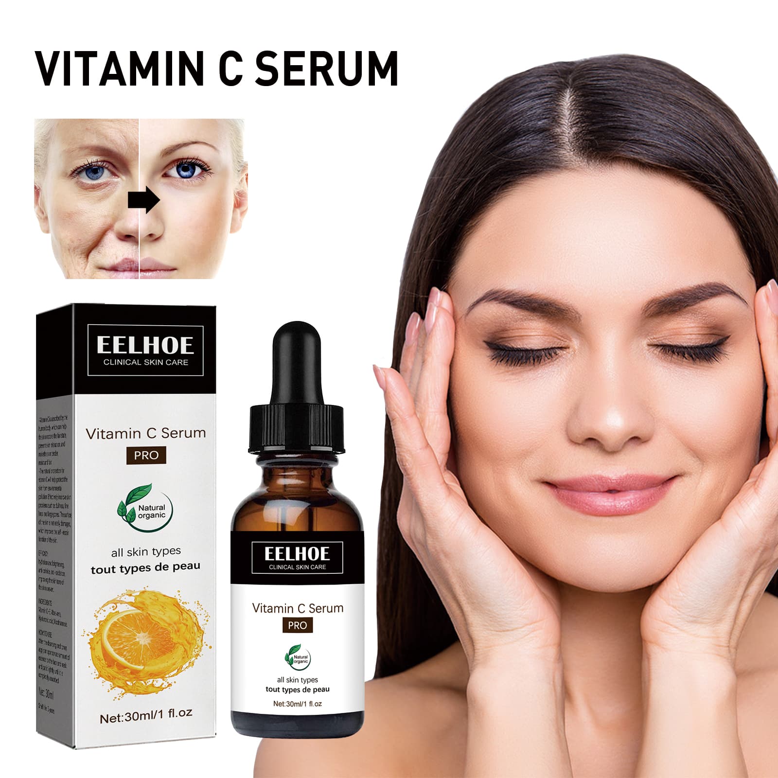 EELHOE Vitamin C Serum For Reducing The Appearance Of Fine Lines, Firming, And Moisturizing The Skin For A More Youthful Complexion image 5