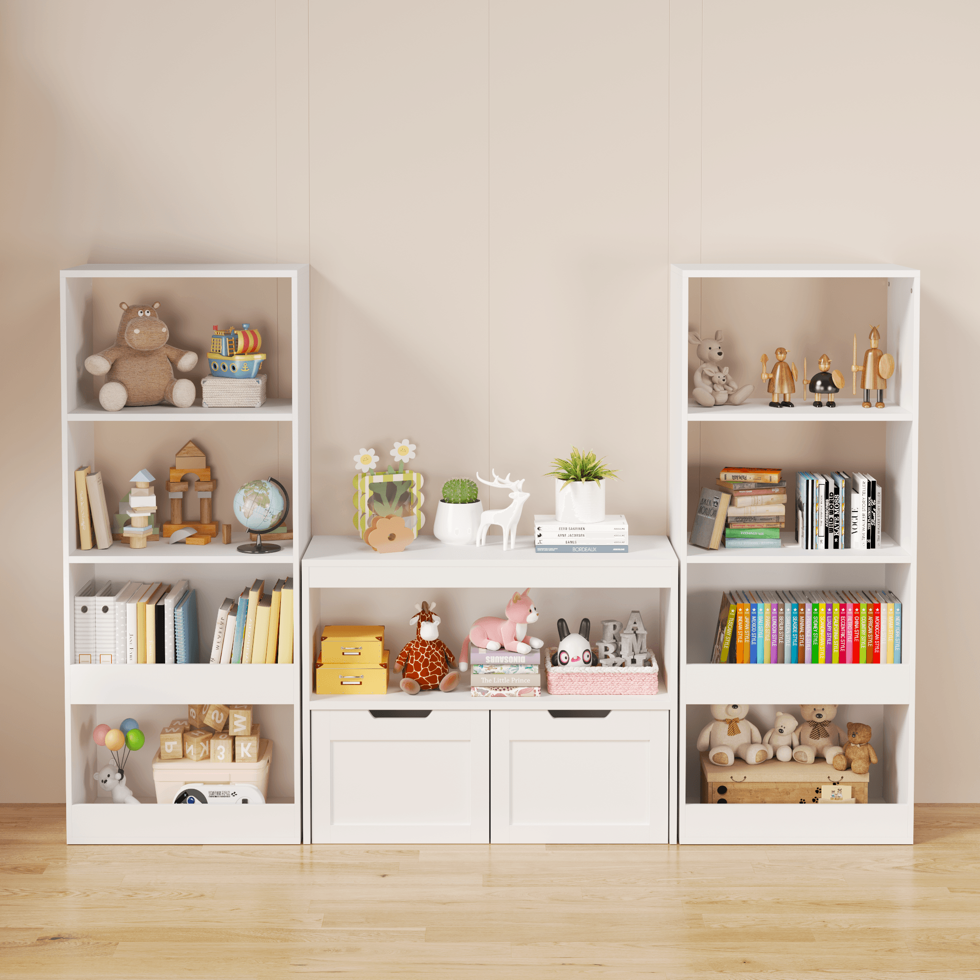 Book Organizer, Toy Storage Cabinet Organizer, White image 2