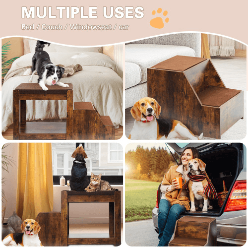 Pet Bunk Bed With Removable Step For Dogs And Cats, Multi-Level Bed Window Perch Seat Platform With Cushion And Cat Scratch Pad, Indoor Use image 10