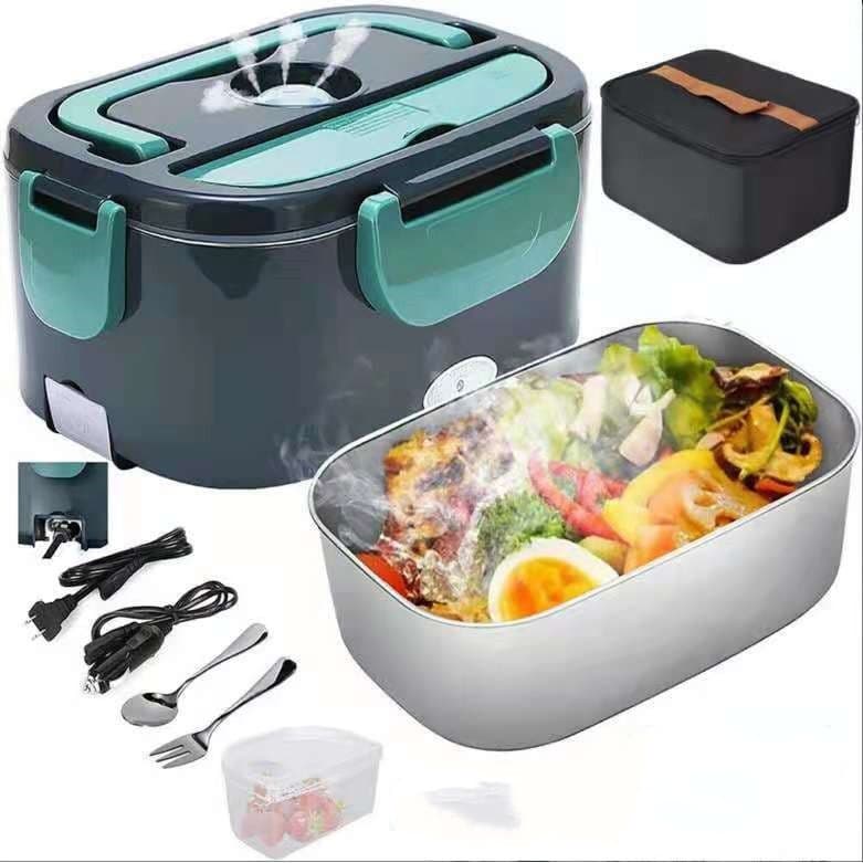 Insulated Lunch Box Large Capacity Heated Electric Lunch Box Stainless Steel Car Bento Box image 14