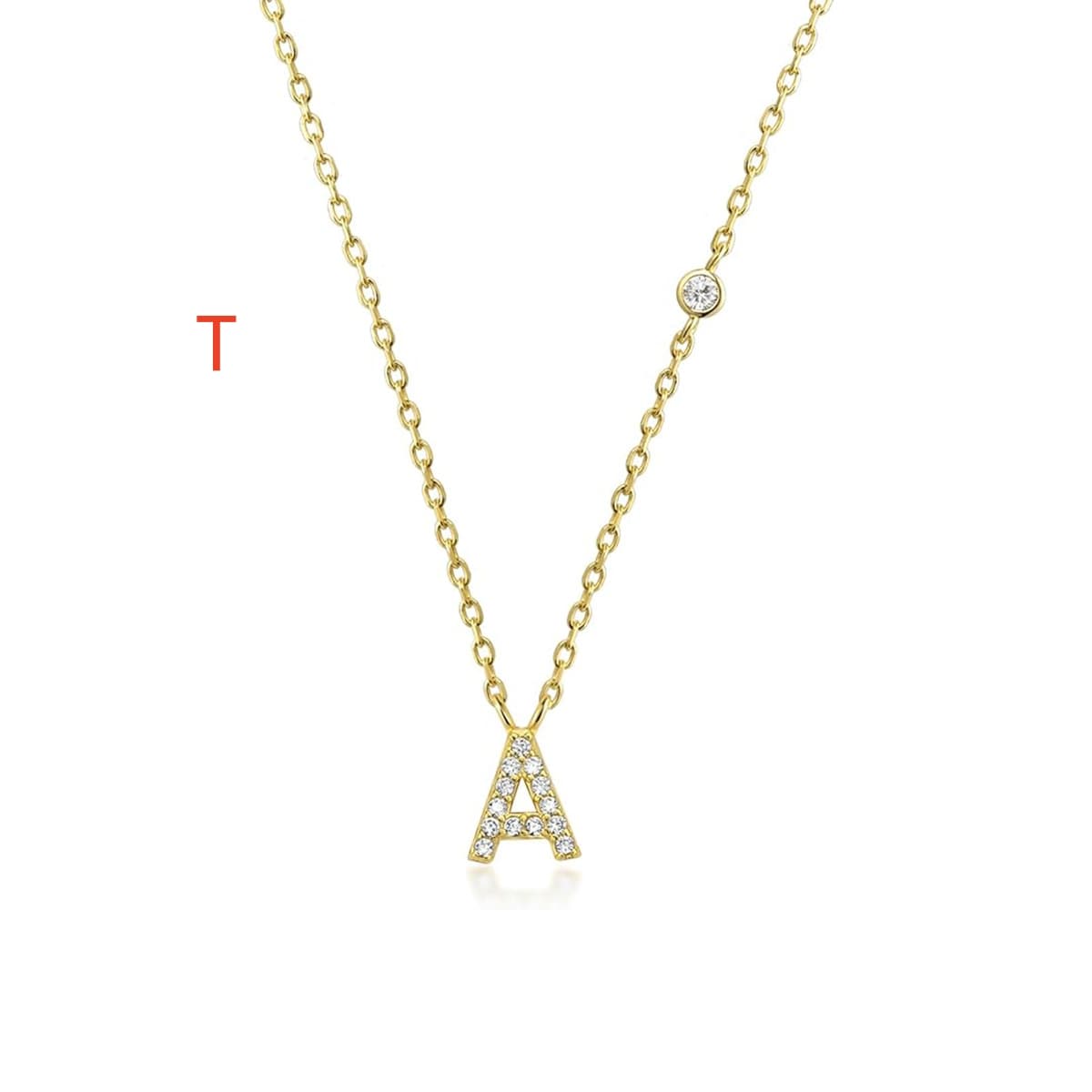 Fashion Jewelry Luxury Gold Color A-Z 26 Letters Necklace CZ Pendant For Women Cute Initials Name Necklace Fashion Party Wedding Jewelry Gift image 12