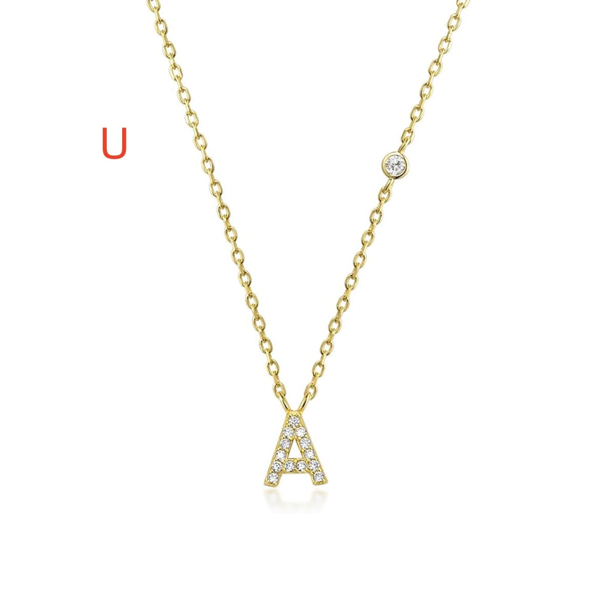 Fashion Jewelry Luxury Gold Color A-Z 26 Letters Necklace CZ Pendant For Women Cute Initials Name Necklace Fashion Party Wedding Jewelry Gift image 3