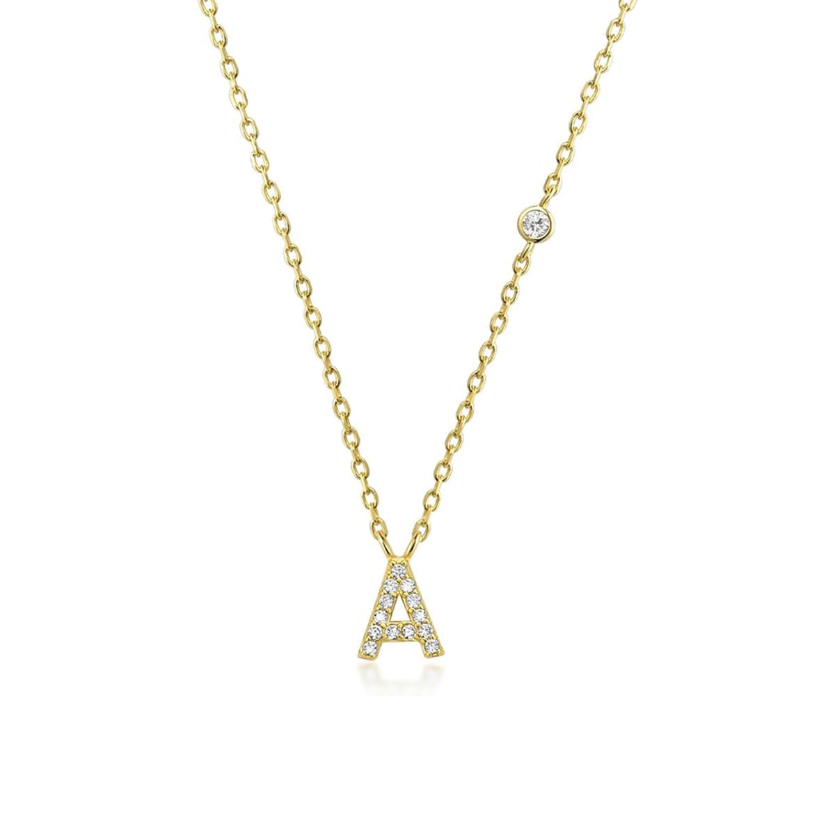 Fashion Jewelry Luxury Gold Color A-Z 26 Letters Necklace CZ Pendant For Women Cute Initials Name Necklace Fashion Party Wedding Jewelry Gift image 46