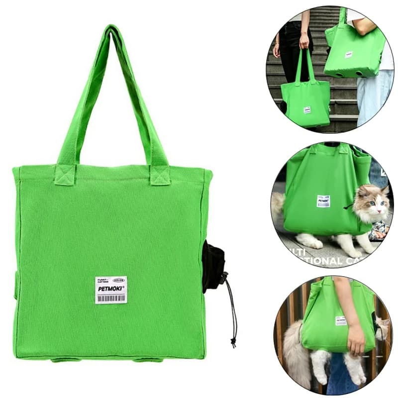 Large Capacity Pet Cat Bag Multifunctional Breathable Dog Canvas Carrier Bag Escape-proof Pet Shoulder Carrying Bag Pet Supplies image 3