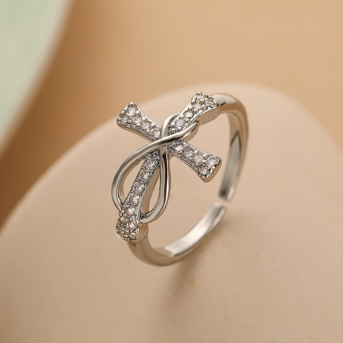 Simple Color Matching Copper Ring Fashion Cross Evil Rings For Women Girl Finger Accessories Party Jewelry Gift image 3